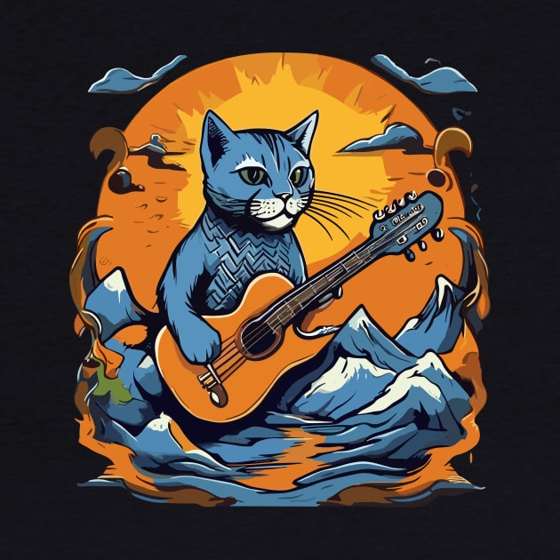 Cat Playing Guitar by Prime Quality Designs